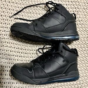 8.5 black slip and oil resistant. Water proof , sole still looks like new .